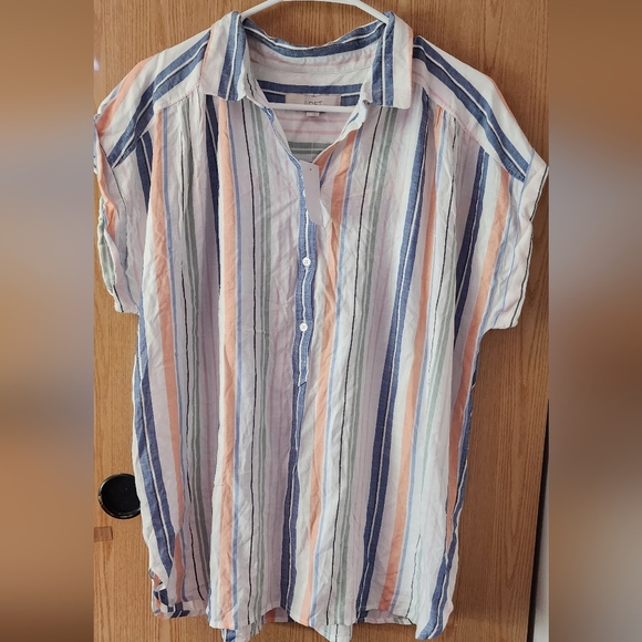 LOFT Multicolor Striped Button Down Shirt - Picture 1 of 5